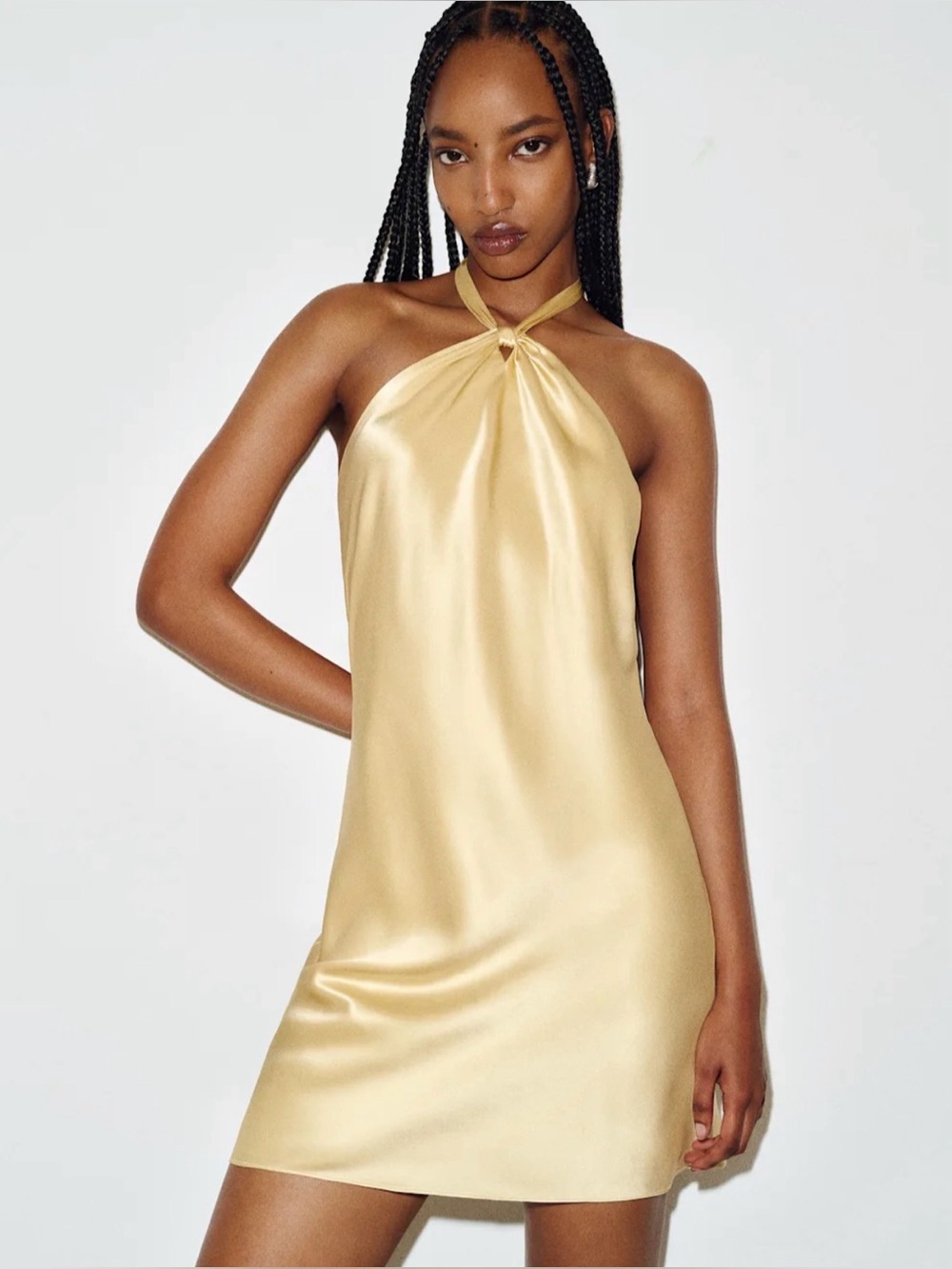 REFORMATION Opaline Silk Dress in Blonde S